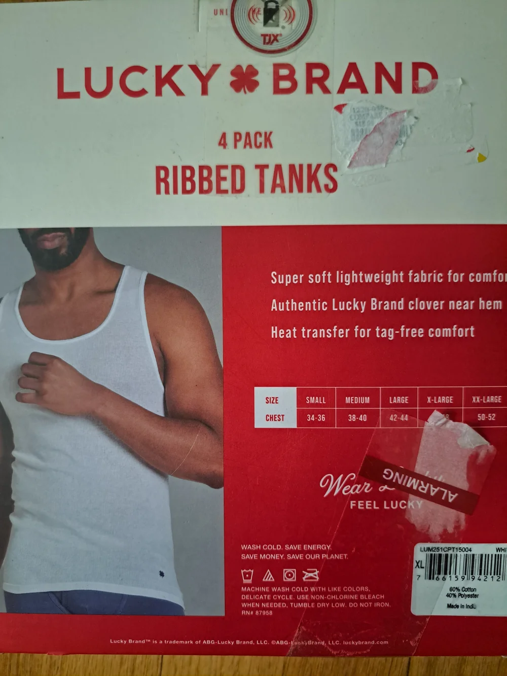 Lucky Brand White Ribbed Tank Undershirt - 3-Pack